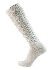 Calza artigianale casual in lino, lana e cotone - gambaletto - panna