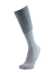 Calza da sci tecnica con lana aggiunta, gambaletto - grigio perla - fronte