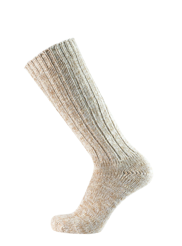 Calza artigianale casual in lino, lana e cotone - gambaletto - beige