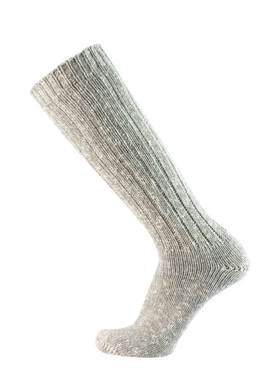 Calza artigianale casual in lino, lana e cotone - gambaletto - grigio