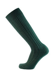 Calza in lana Merino con soletta in spugna - gambaletto - verde