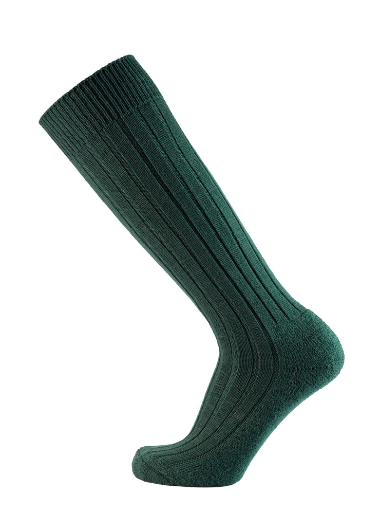 Calza in lana Merino con soletta in spugna - gambaletto - verde