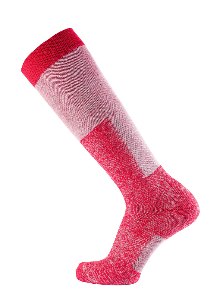 Calza da sci tecnica con lana aggiunta, gambaletto - rosso
