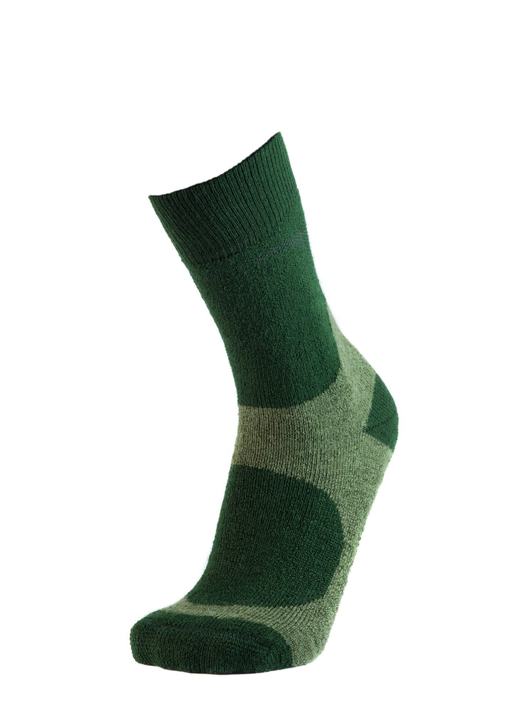 Calza da trekking mezza gamba con lana merino - verde - fronte