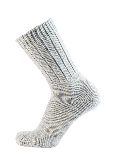 Calza norvegese in pura lana pesante, forestale - mezza gamba - grigio