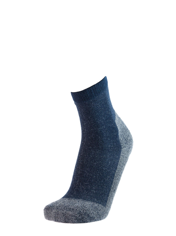 Calza mezza gamba da escursionismo in fibre tecniche di Coolmax - blu fronte