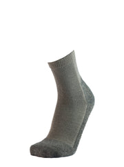 Calza mezza gamba da escursionismo in fibre tecniche di Coolmax - grigio tortora fronte